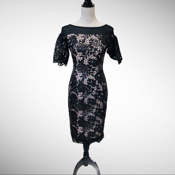 Calvin Klein Women's Embellished Lace Sheath Dress - Picture 2 of 8